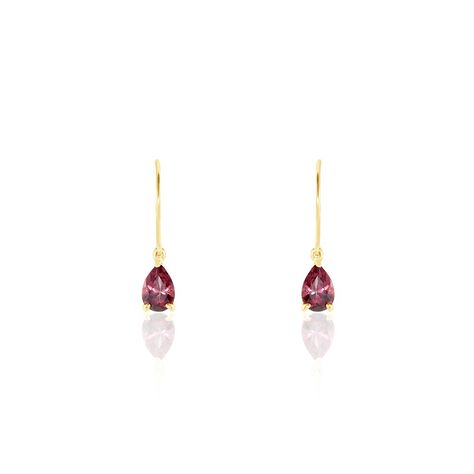 Boucles D'oreilles Puces Rhodolite Fever Or Jaune Rhodolite - Boucles d'oreilles Pendantes Femme | Marc Orian