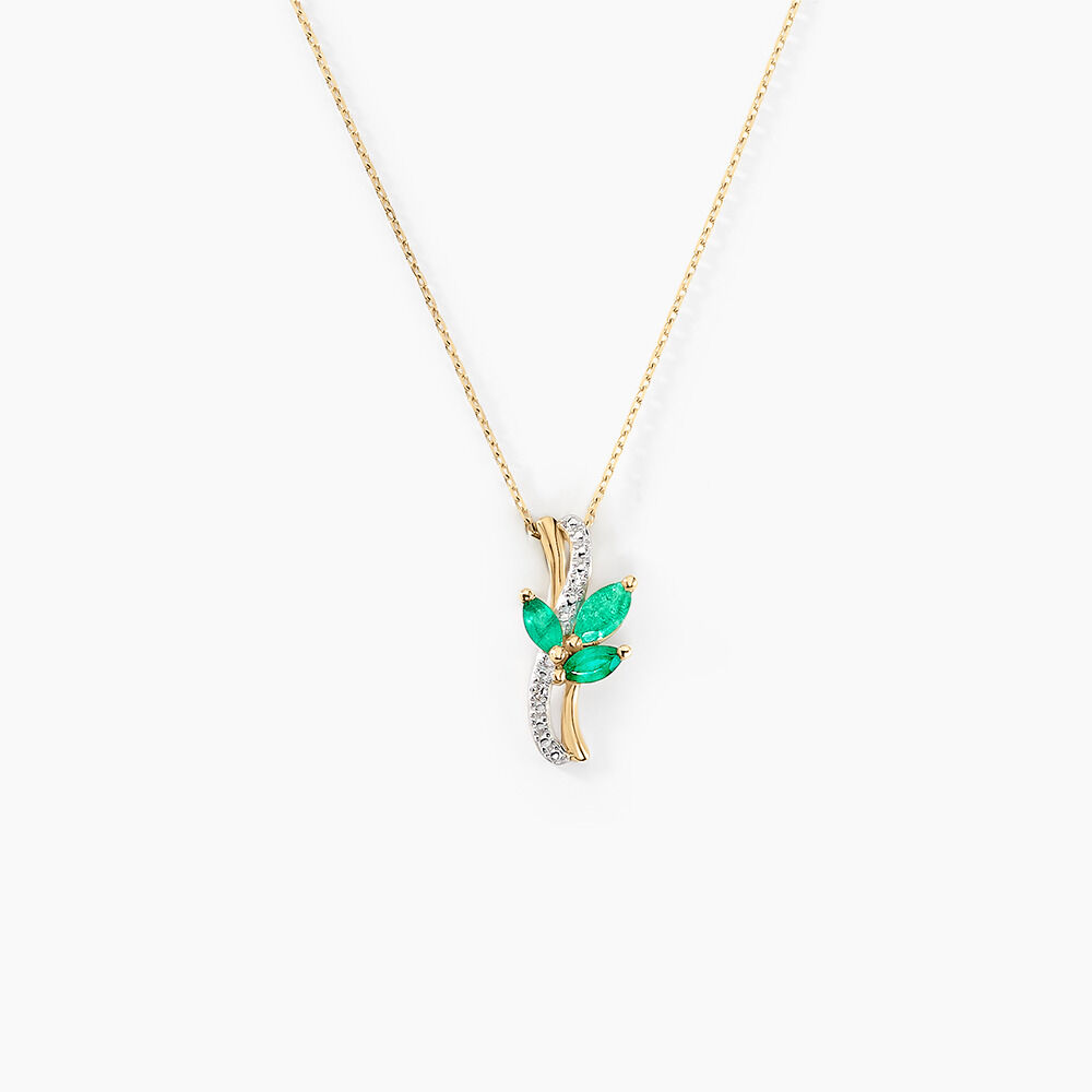 Collier Angie Or Jaune Emeraude Diamant - Colliers avec pierres Femme | Marc Orian