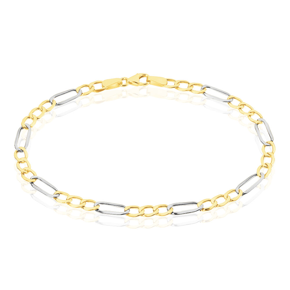 Bracelet Or Bicolore Maille Altern&eacute;e 1/3 - Bracelets mailles Femme | Marc Orian