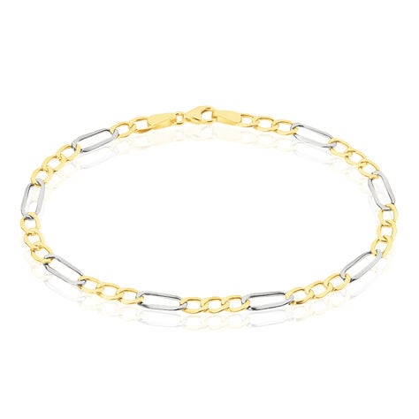 Bracelet Or Bicolore Maille Altern&eacute;e 1/3 - Bracelets mailles Femme | Marc Orian