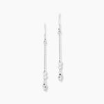 Boucles D'oreilles Pendantes Felisia Argent Blanc Cristaux Swarovski - Pendantes Femme | Marc Orian