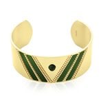 Bracelet Manchette Imagine Tamera Acier Jaune Malachite - Bracelets Pierre Femme | Marc Orian