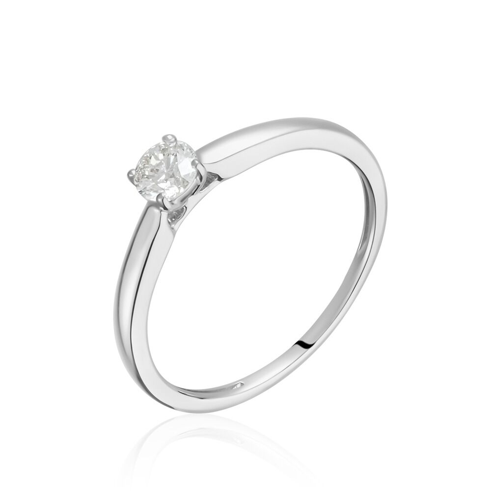 Bague Solitaire Or Blanc Flora Diamant - Solitaires Femme | Marc Orian