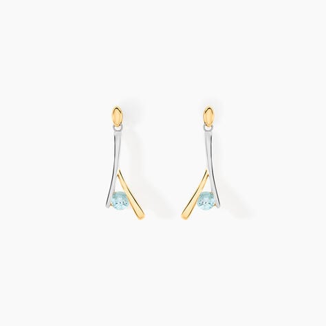 Boucles D'oreilles Pendantes Madli Or Bicolore Topaze - Pendantes Femme | Marc Orian