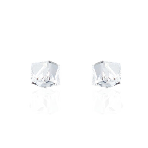 Boucles D'oreilles Puces Bridie Argent Blanc Pierre De Synthese - Puces Femme | Marc Orian