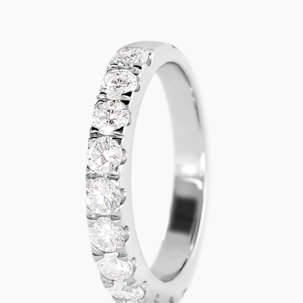 Alliance Pristina Ld Platine Blanc Diamant Synth&eacute;tique - Alliances avec pierres Femme | Marc Orian