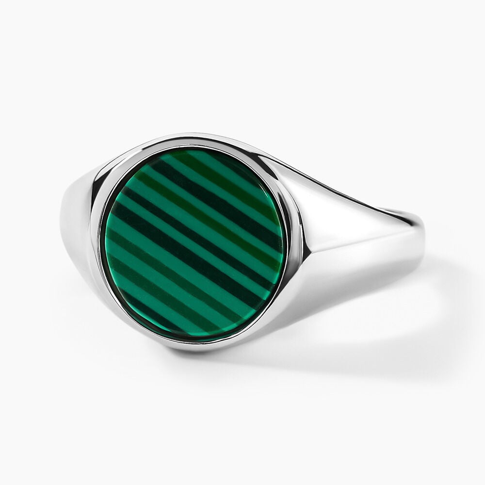 Chevali&egrave;re Argent Blanc Aileas Malachite - Chevali&egrave;res Homme | Marc Orian