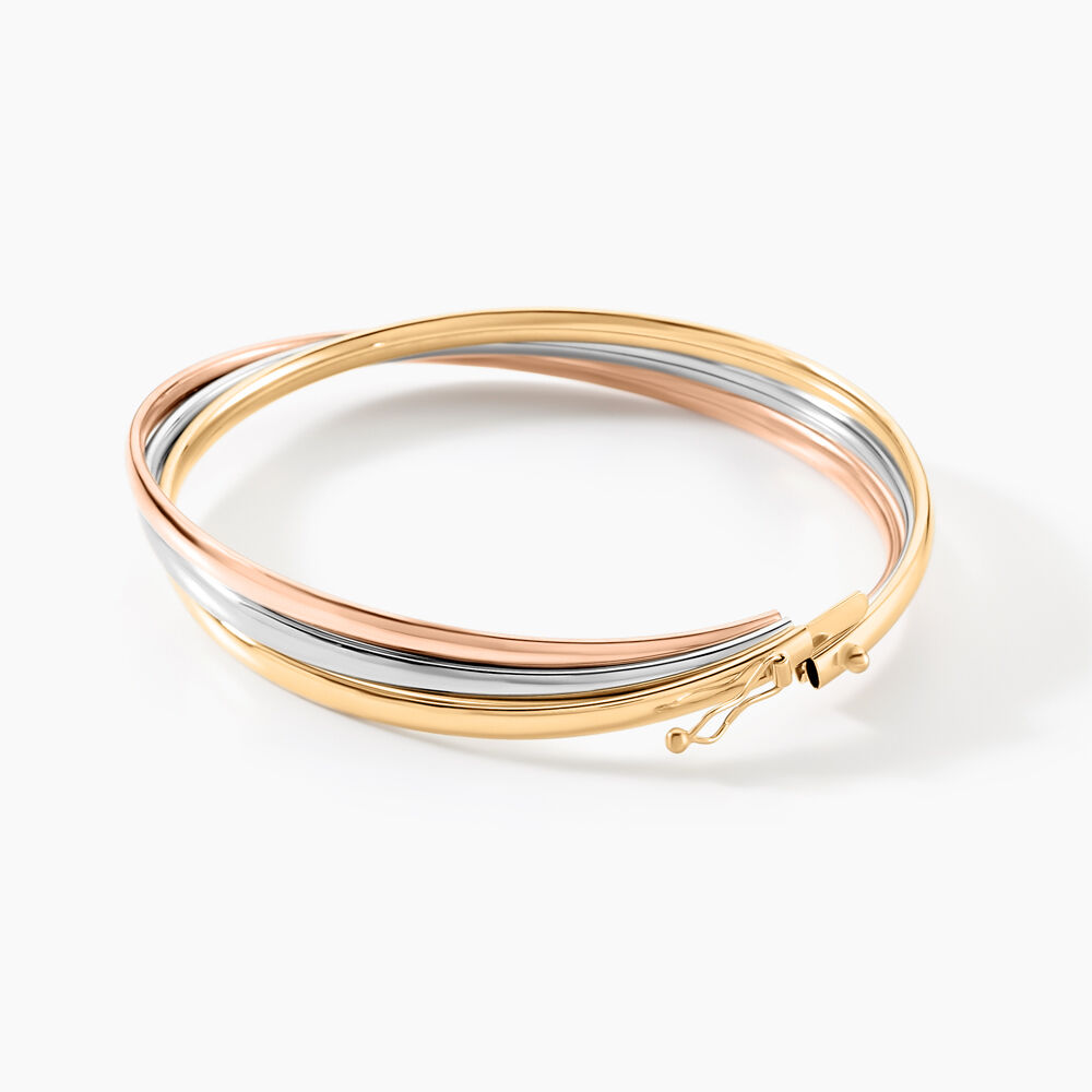 Bracelet Jonc Catalin 3 Fils Flexibles Or Tricolore - Bracelets joncs Femme | Marc Orian