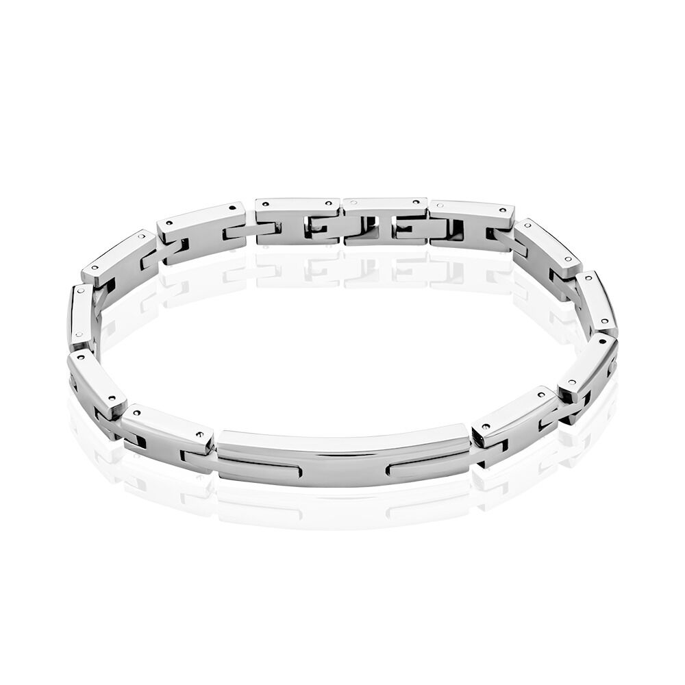 Bracelet Identit&eacute;e Zion Acier Blanc - Gourmettes Homme | Marc Orian