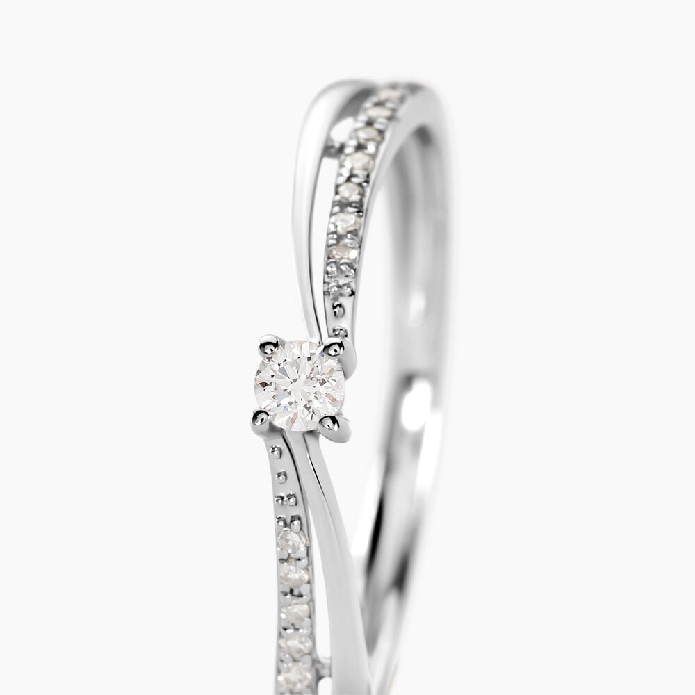 Bague Solitaire Asia Or Blanc Diamant - Parures de mariage Femme | Marc Orian