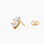 Boucles D'Oreilles Puces Doline Plaqu&eacute; Or Jaune Oxyde De Zirconium - Puces Femme | Marc Orian