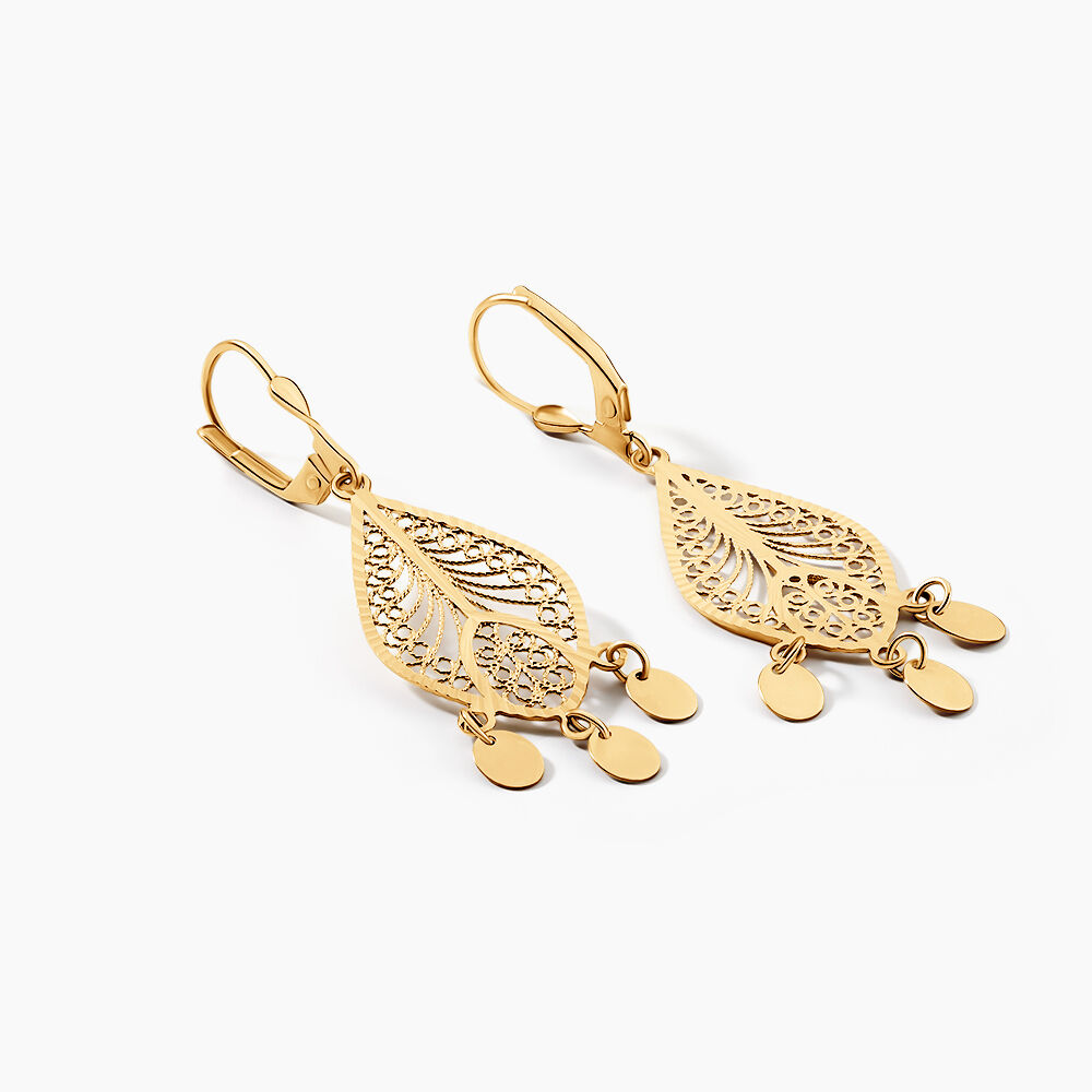 Boucles D'oreilles Pendantes Makari Or Jaune - Pendantes Femme | Marc Orian