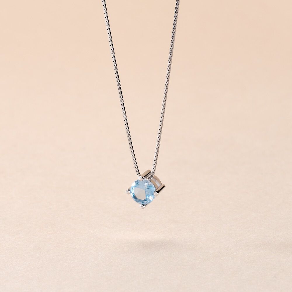 Collier Solitaire Argent Blanc Rio Santa Teresa Oxyde De Zirconium - Colliers solitaires Femme | Marc Orian