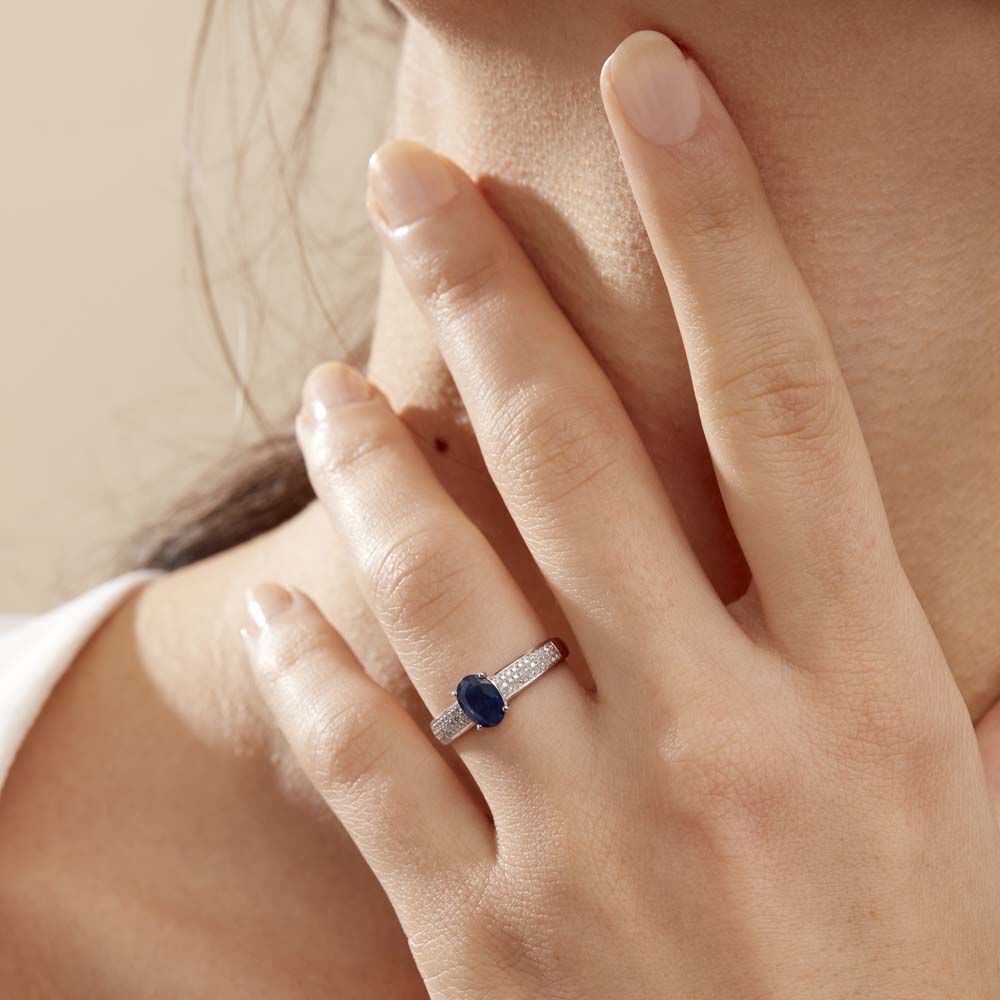 Bague Crista Or Blanc Saphir Et Diamant -  Femme | Marc Orian