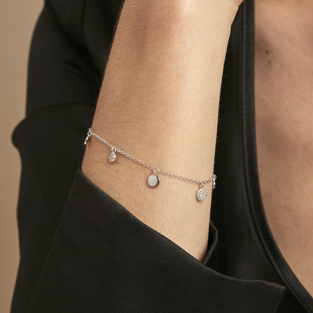 Bracelet Lorainne Argent Blanc Oxyde De Zirconium - Bracelets chaînes Femme | Marc Orian