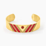 Bracelet Manchette Imagine Tamera Acier Jaune Jaspe - Bracelets Pierre Femme | Marc Orian