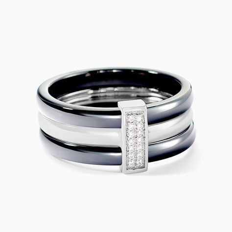Bague Ceramik Design Argent Blanc Céramique Et Oxyde De Zirconium -  Femme | Marc Orian