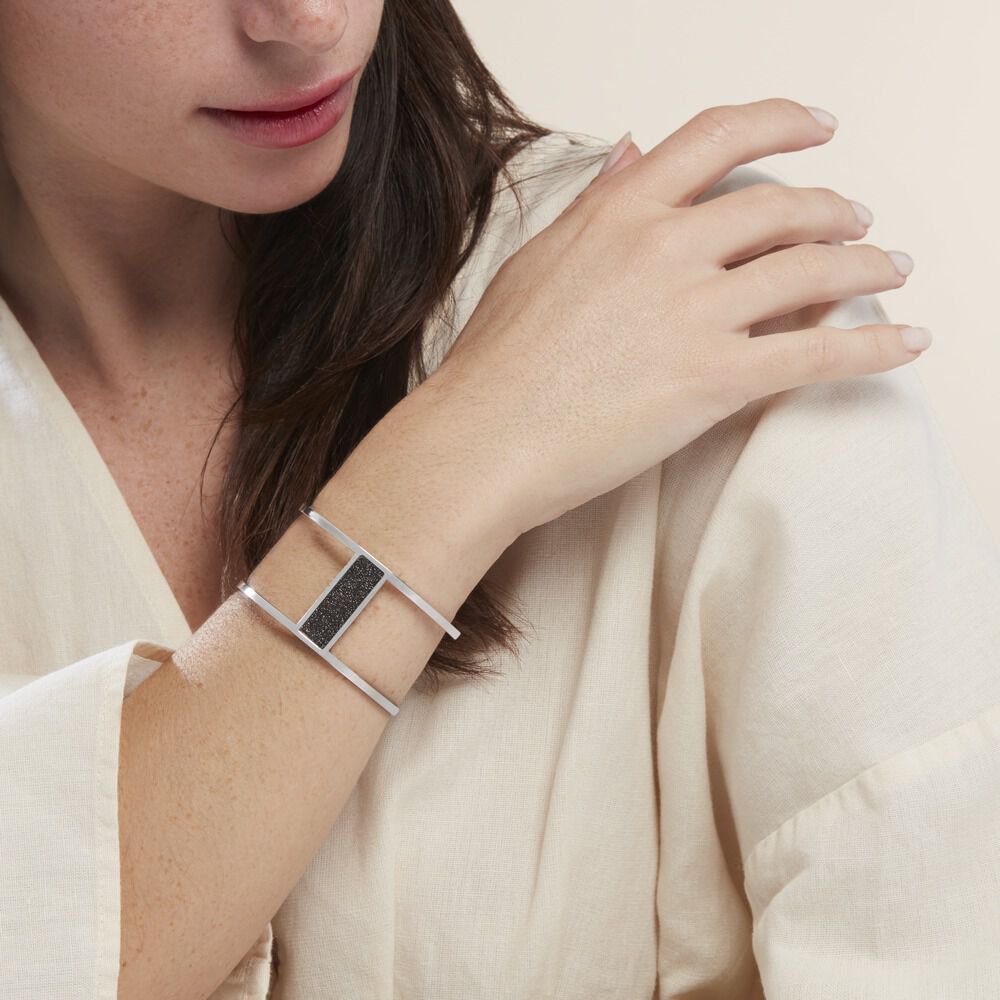 Bracelet Manchette Acier Blanc Maria - Bracelets manchettes Femme | Marc Orian