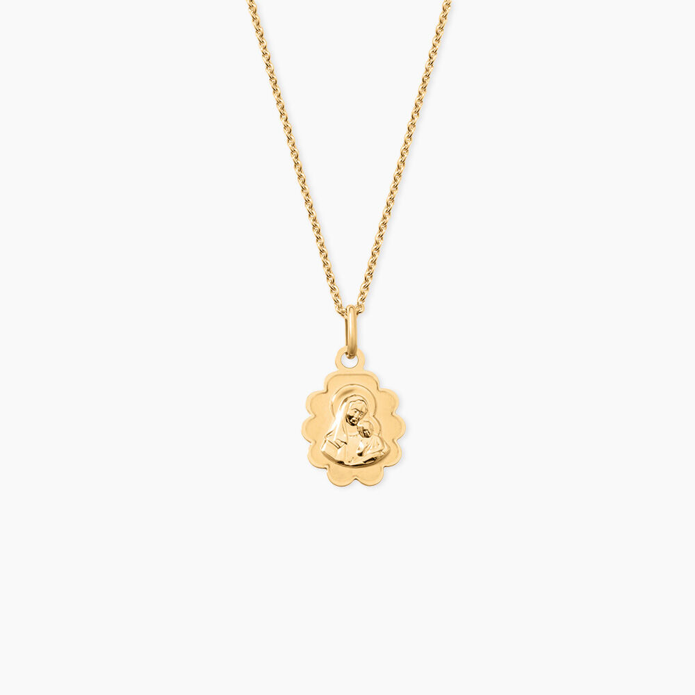 Pendentif Vierge Nuage Argent Dor&eacute; A L'Or 750/1000 - Bijoux fantaisie Femme | Marc Orian