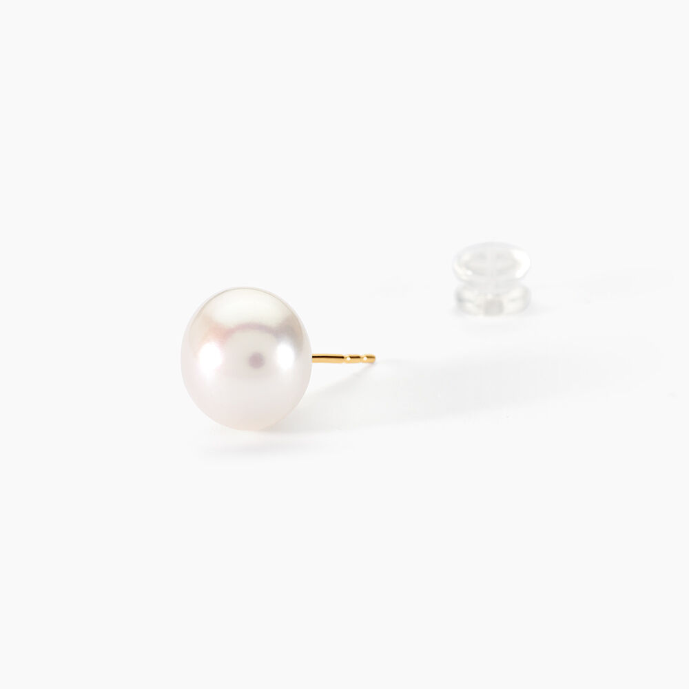 Boucles D'oreilles Puces Ursulina Or Jaune Perle De Culture - Boucles d'oreilles mariage Femme | Marc Orian