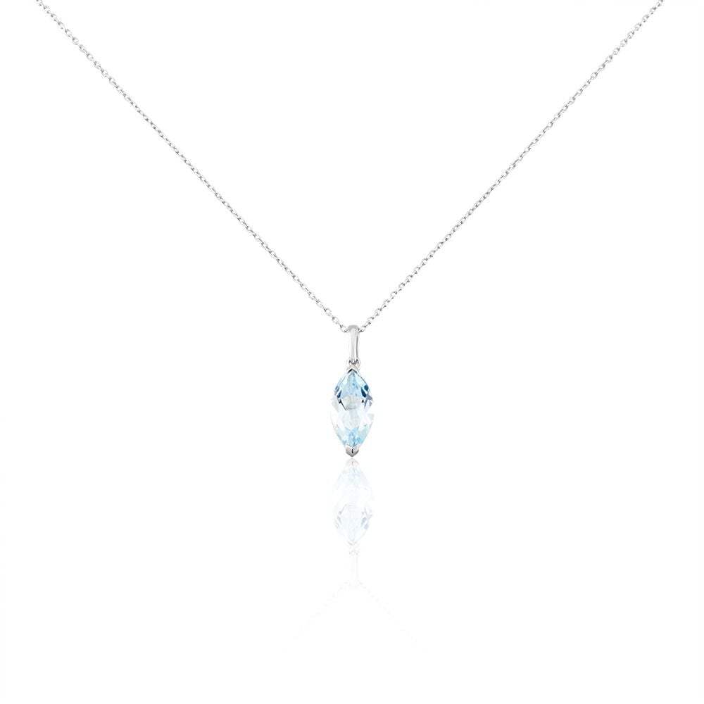 Collier Or Blanc Raquel Topaze - Colliers avec pierres Femme | Marc Orian
