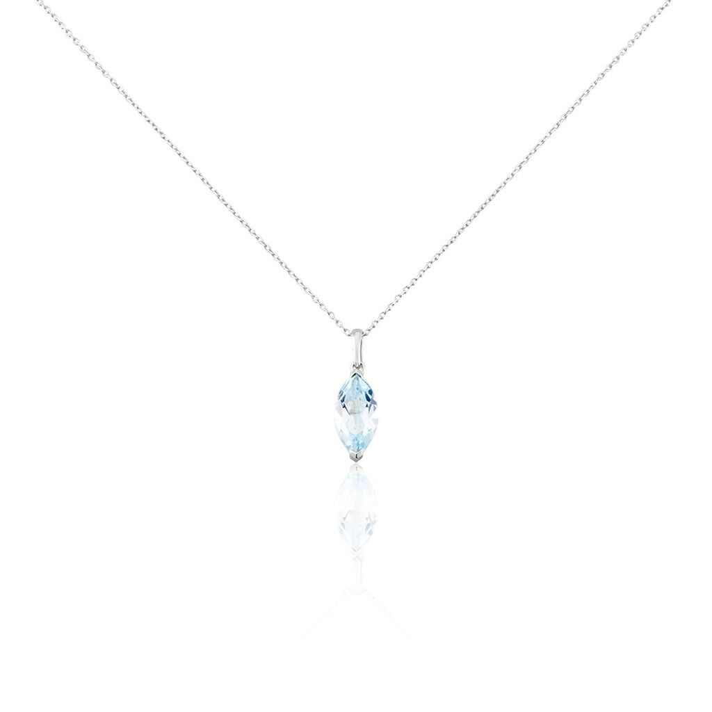 Collier Or Blanc Raquel Topaze - Colliers avec pierres Femme | Marc Orian