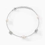Bracelet Gaetane Argent Blanc Perle De Culture Oxyde De Zirconium - Bracelets Anneaux Entrelaces Femme | Marc Orian