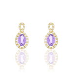 Boucles D'oreilles Pendantes Passion Or Jaune Amethyste Et Oxyde - Pendantes Femme | Marc Orian