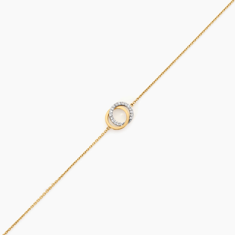 Bracelet Absolu Or Bicolore Diamant - Bracelets Anneaux Entrelaces Femme | Marc Orian