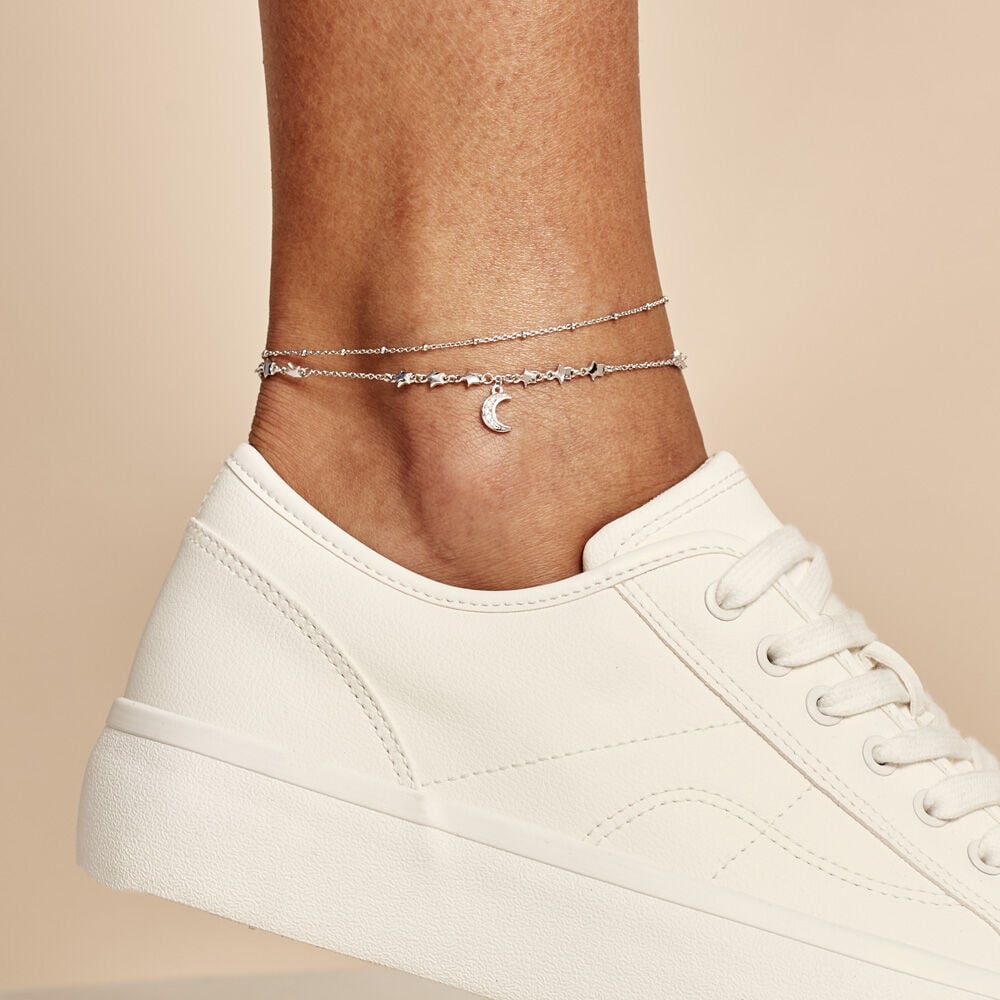 Chaîne De Cheville Argent Blanc Steffert Oxydes De Zirconium - Chaines de cheville Femme | Marc Orian