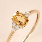 Bague Diapre Or Jaune Citrine Oxyde De Zirconium - Bagues pierres fines Femme | Marc Orian