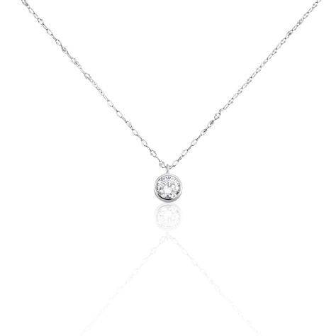Collier Jaclyn Argent Blanc Oxyde De Zirconium - Colliers solitaires Femme | Marc Orian
