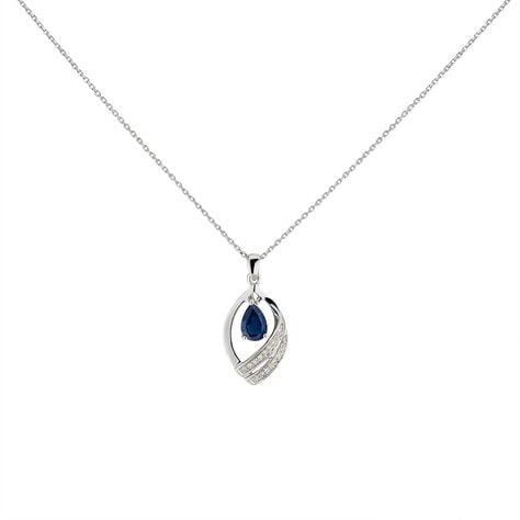 Collier Odila Or Blanc Saphir Diamant - Colliers avec pierres Femme | Marc Orian