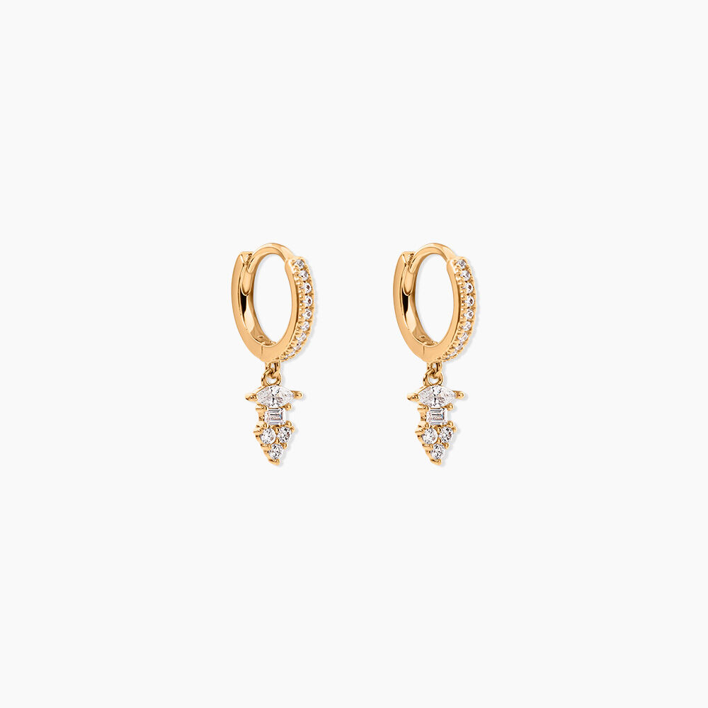 Cr&eacute;oles &eacute;clat Perl&eacute; Plaqu&eacute; Or Oxyde De Zirconium - Boucles d'oreilles pampille Femme | Marc Orian