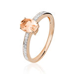 Bague Adelina Or Rose Morganite Et Oxyde De Zirconium - Bagues pierres fines Femme | Marc Orian
