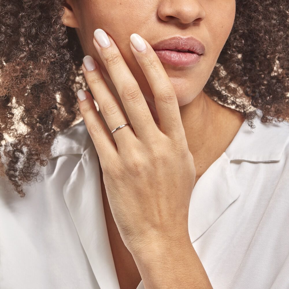 Bague Solitaire Superposition Or Blanc Diamant - Parures de mariage Femme | Marc Orian