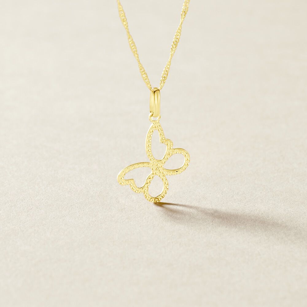 Pendentif Jaima Papillon Diamante Or Jaune - Pendentifs Famille | Marc Orian