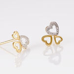 Boucles D'oreilles Puces Anne-maudae Triple Coeurs Or Bicolore - Puces Femme | Marc Orian