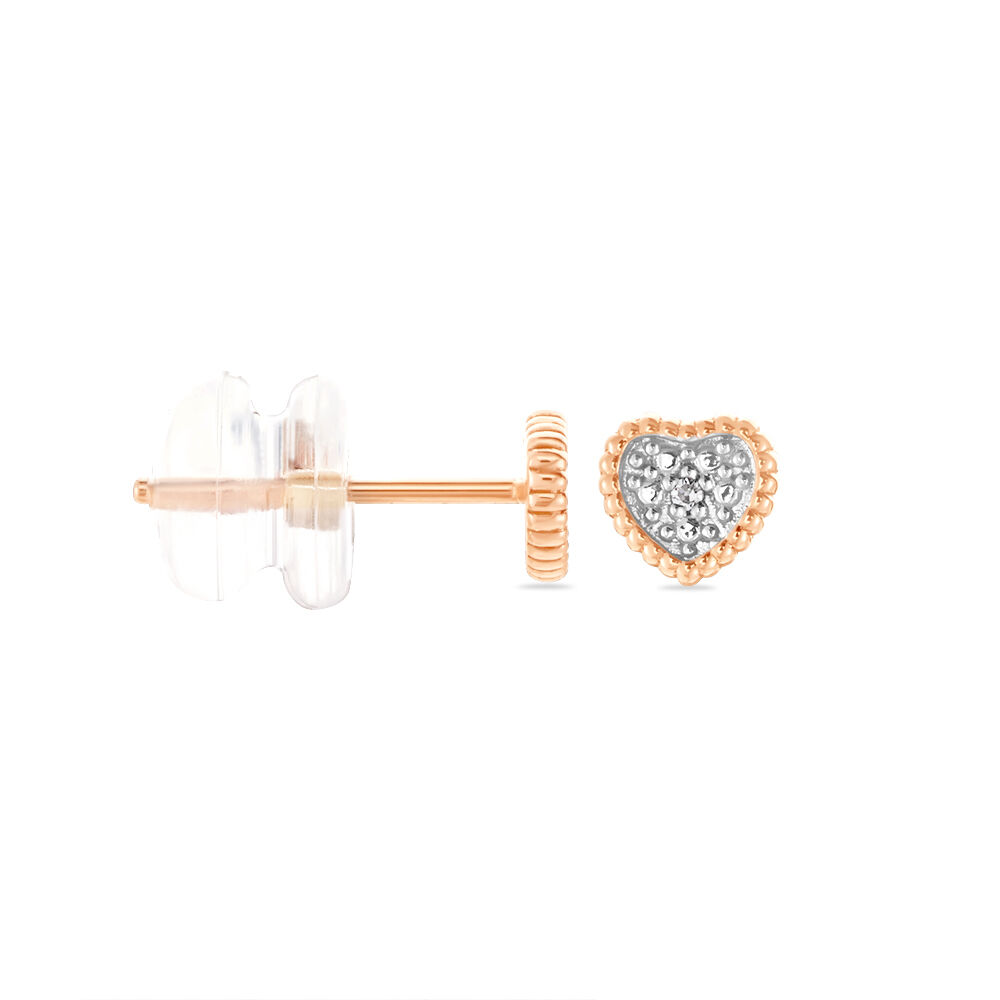 Boucles D'oreilles Puces Mon 1er Diamant Or Rose Diamant -  Femme | Marc Orian