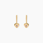 Boucles D'Oreilles Pendantes Benesh Argent Dor&eacute; A L'Or 750/1000 Am&eacute;thyste - Pendantes Femme | Marc Orian