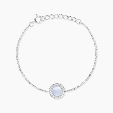 Bracelet Nawala Argent Blanc Oxyde De Zirconium Et Nacre - Bracelets Medailles Femme | Marc Orian