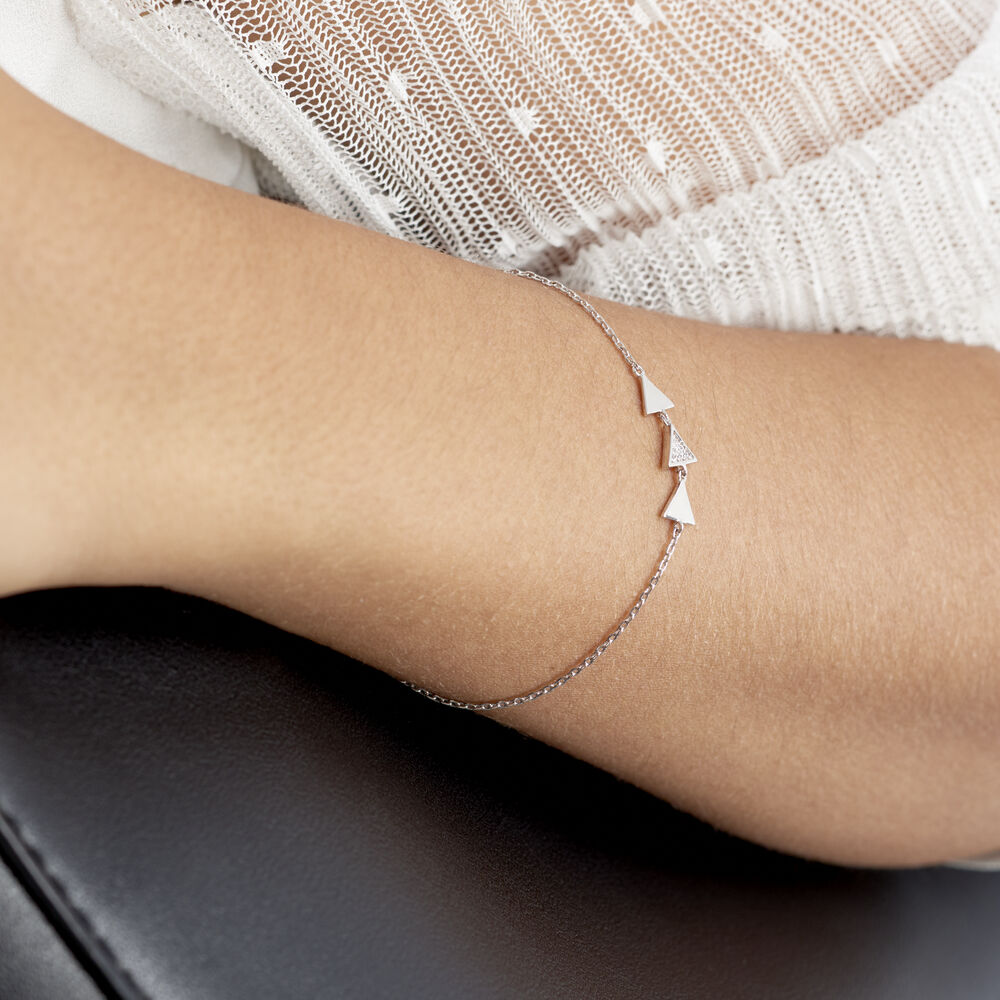 Bracelet Bartoumieu Argent Blanc Oxyde De Zirconium - Bracelets chaînes Femme | Marc Orian