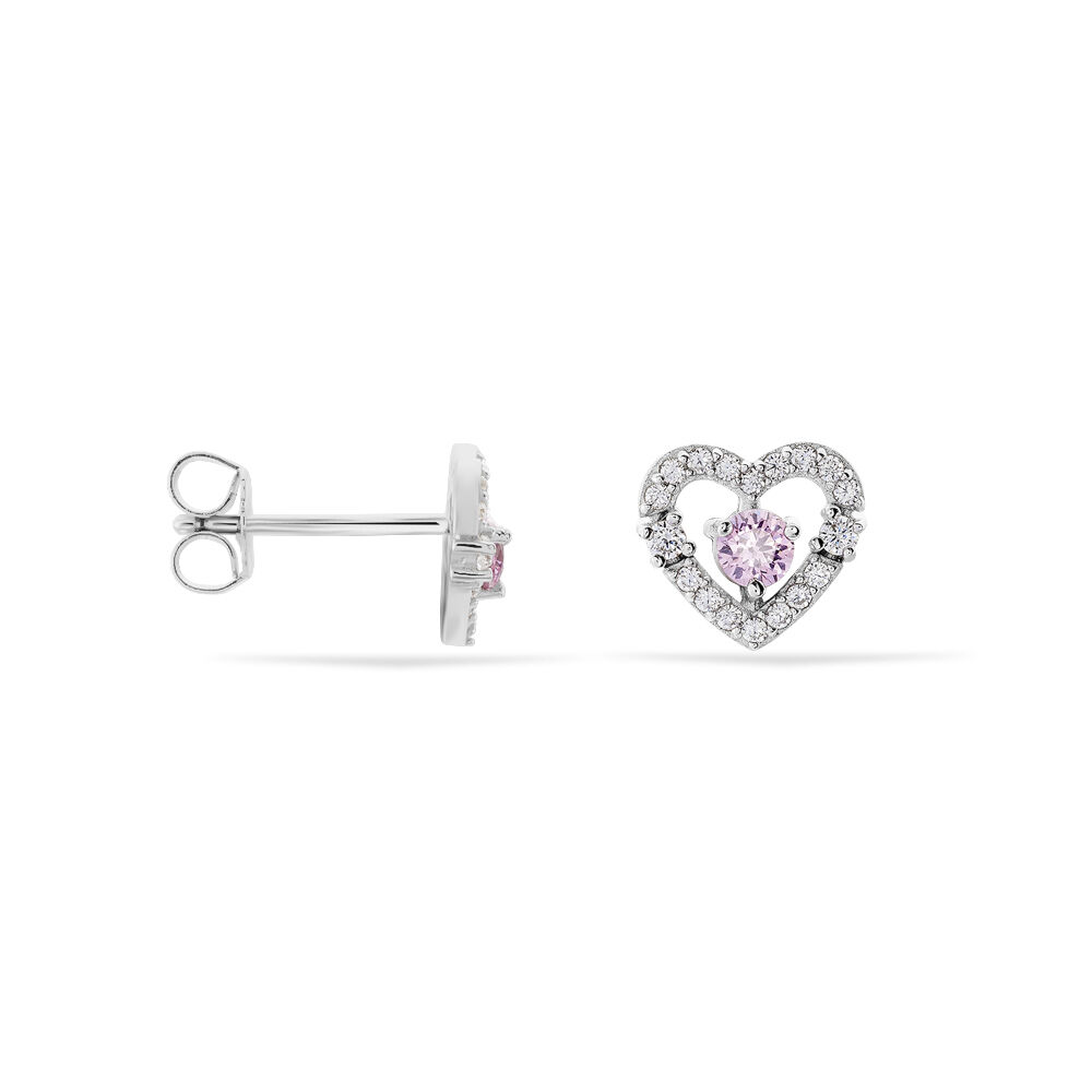 Boucles D'oreilles Puces Carren Argent Blanc Oxyde De Zirconium - Puces Femme | Marc Orian