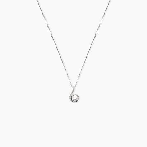 Collier Vrille Accompagnee Or Blanc Diamant - Colliers avec pierres Femme | Marc Orian