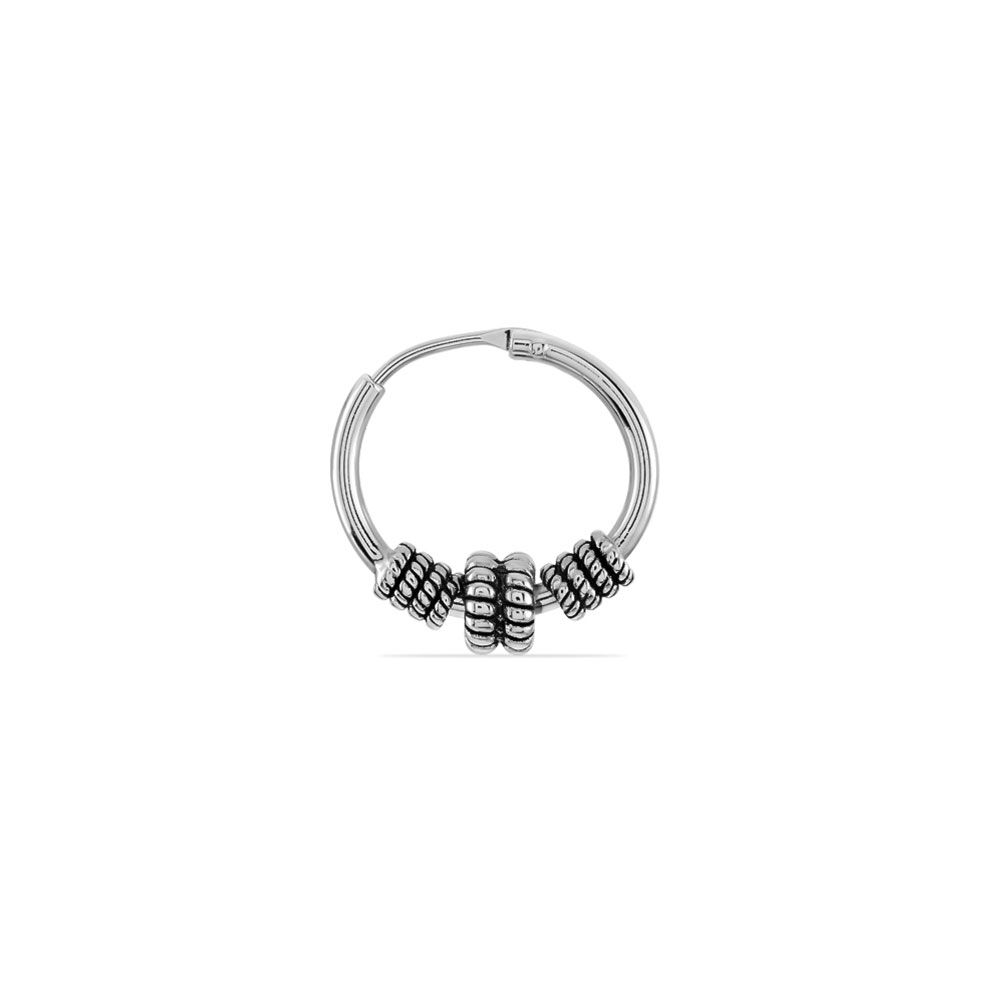 Créole Unitaire Ian Argent Blanc - Piercings d'oreilles Homme | Marc Orian