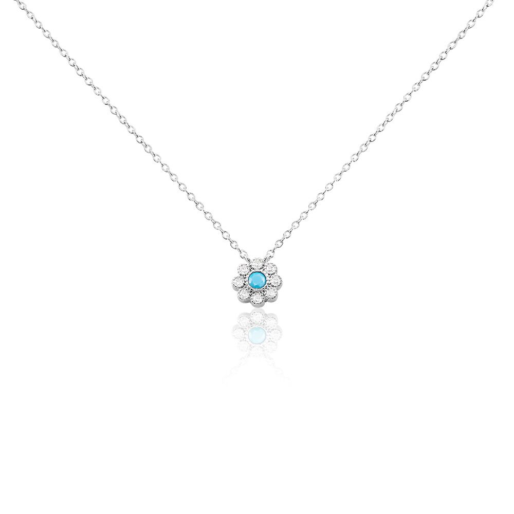 Collier Aurel Argent Blanc Turquoise Oxyde De Zirconium - Colliers avec pierres Femme | Marc Orian