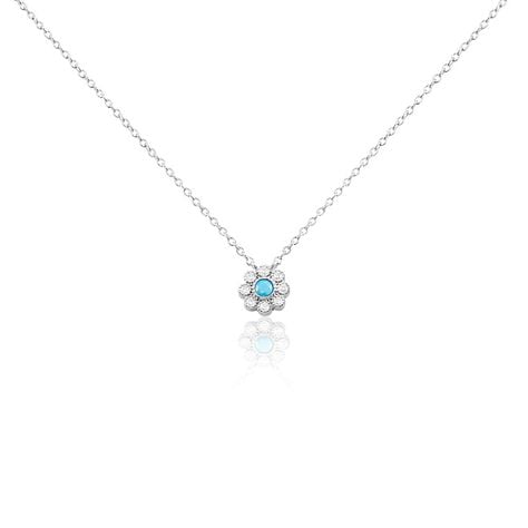 Collier Aurel Argent Blanc Turquoise Oxyde De Zirconium - Colliers avec pierres Femme | Marc Orian