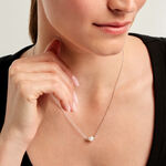 Collier Sari Argent Blanc Perle De Culture Oxyde De Zirconium - Colliers avec pierres Femme | Marc Orian