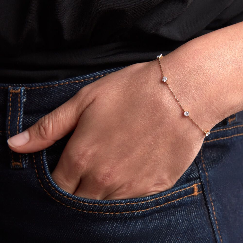 Bracelet Ethere Or Jaune Oxyde De Zirconium - Bracelets chaînes Femme | Marc Orian