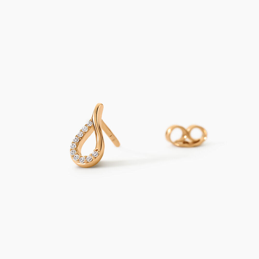 Boucles D'Oreilles Puces Monia Plaqu&eacute; Or Jaune Oxyde De Zirconium - Puces Femme | Marc Orian